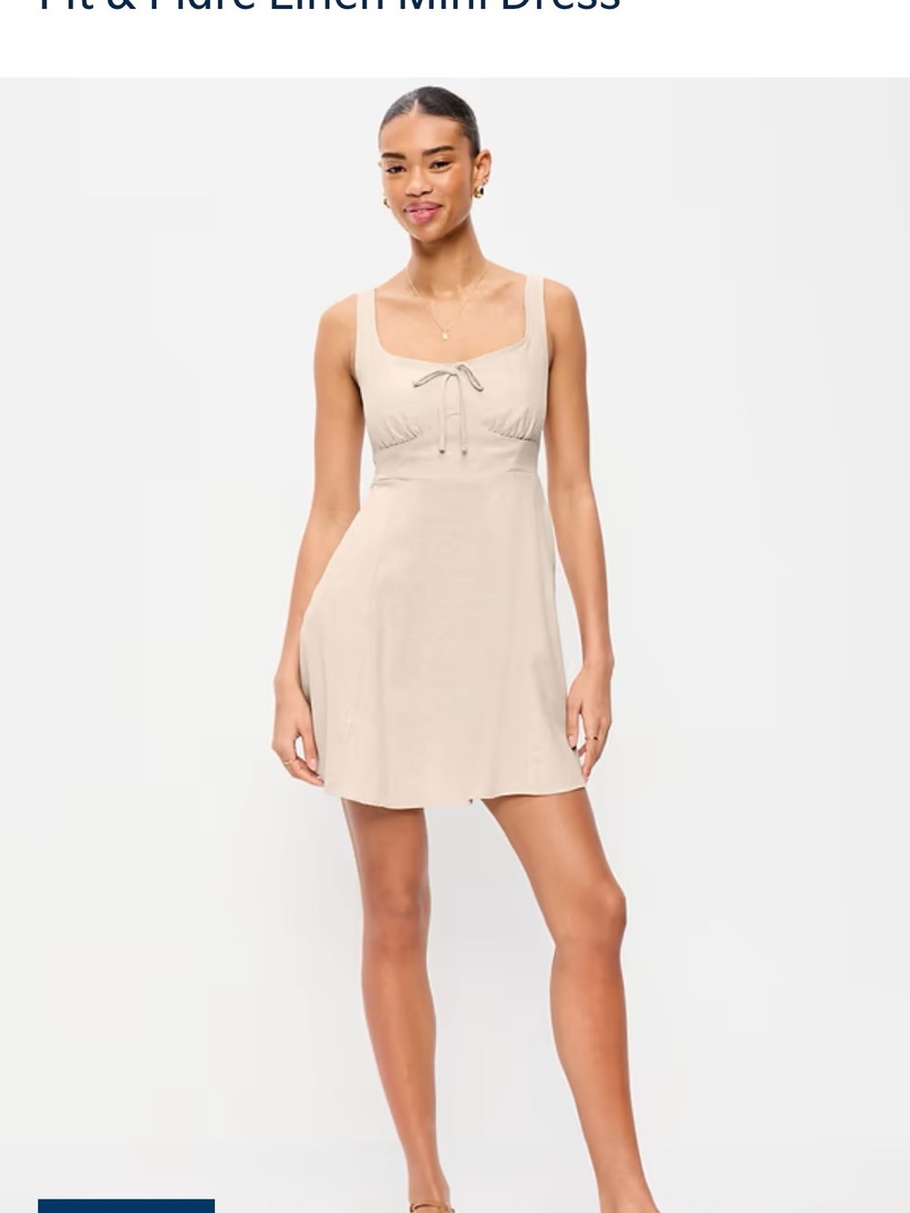 Beige Linen Blend Dress